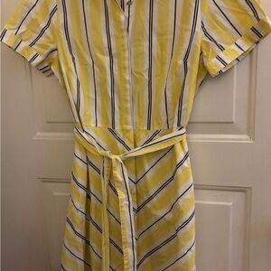 a new day Yellow and Black Striped Midi Dress